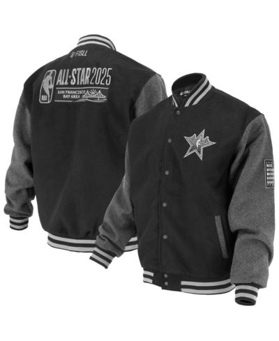 Куртка FISLL Men's and Women's Black 2025 All-Star Game Full-Snap Varsity
