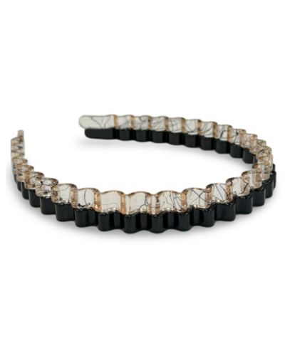 Thin Wavy Headband Set - Black + Clear