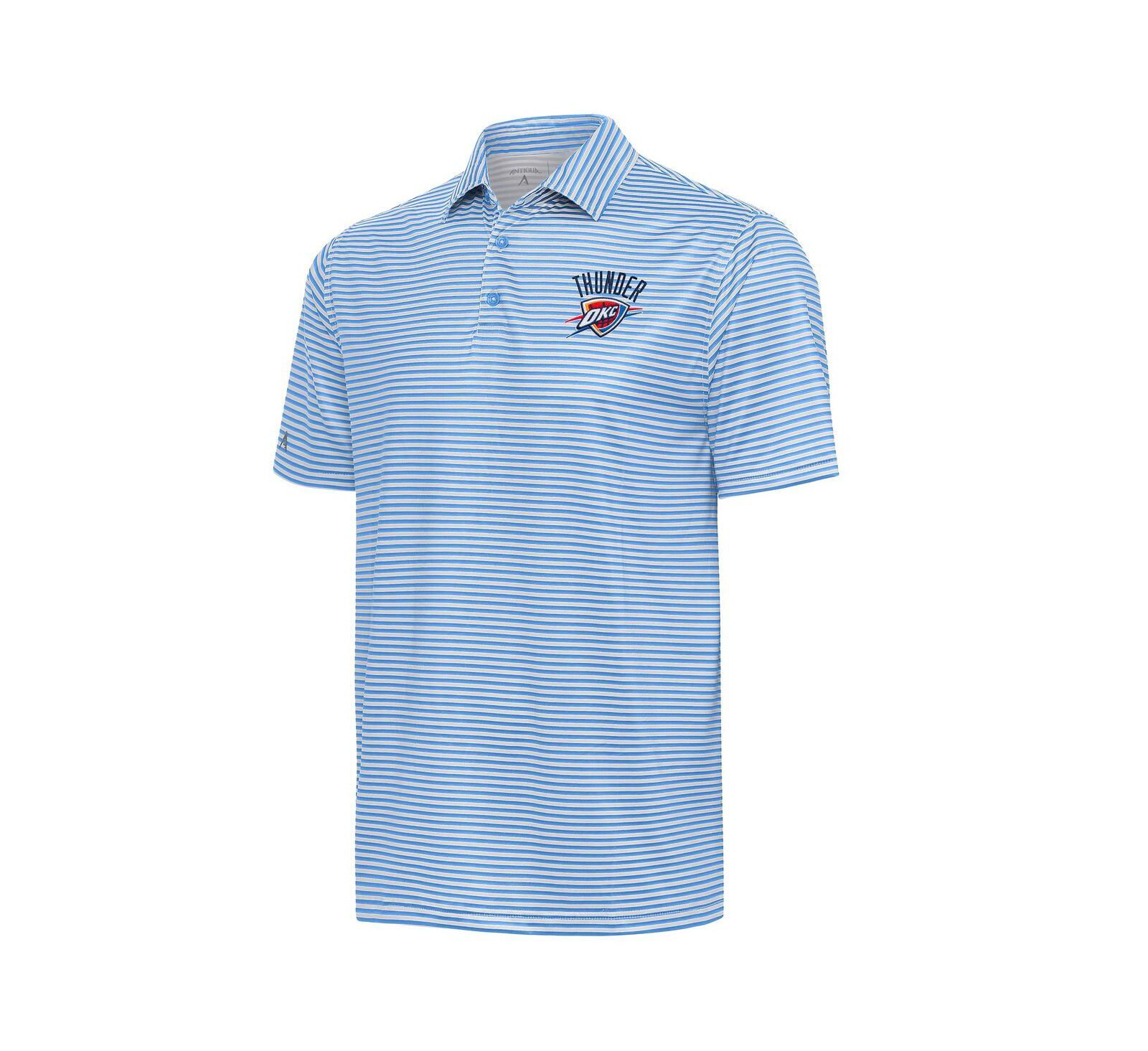 Antigua Men's Heather Powder Blue Oklahoma City Thunder Skills Polo Shirt