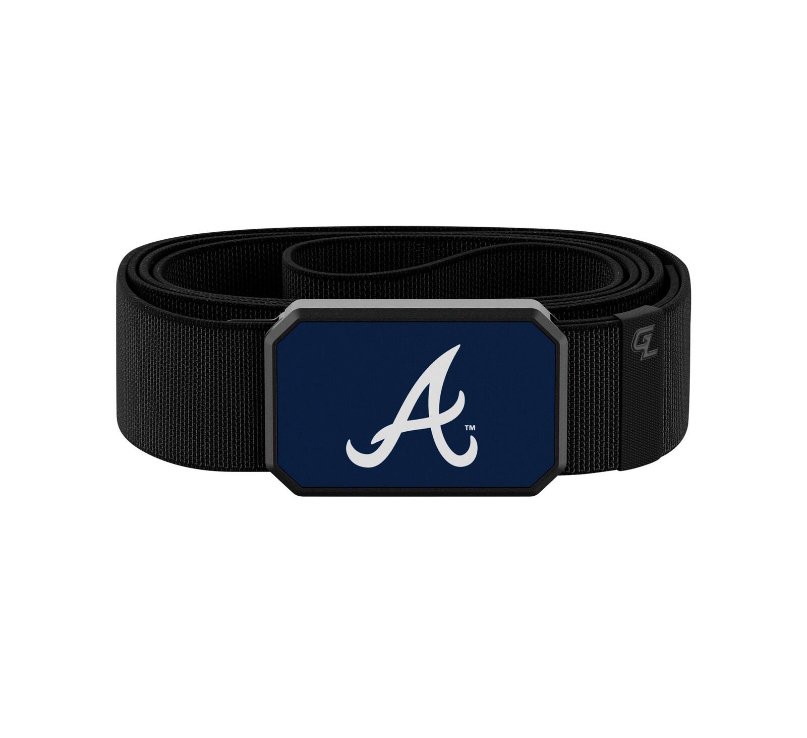 Ремень Groove Life Black Atlanta Braves с пряжкой в командных цветах