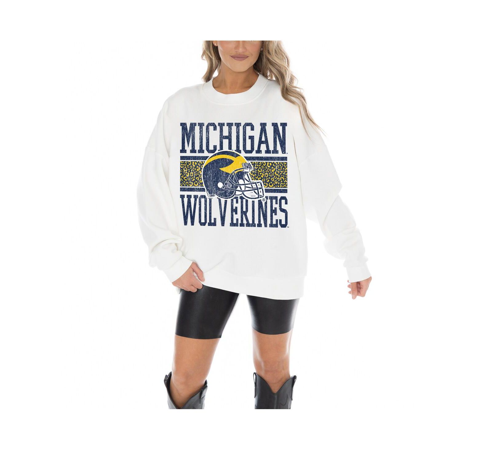 Женское свитшот Gameday Couture White Michigan Wolverines Fair Catch Pullover