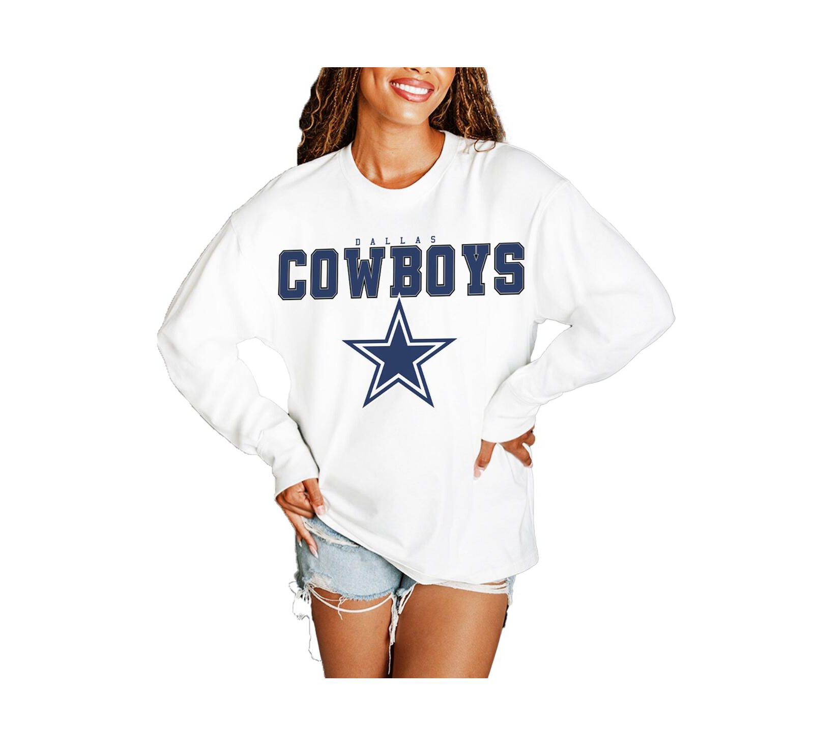 Gameday Couture Women's White Dallas Cowboys Big Goals Oversized Long Sleeve T-Shirt