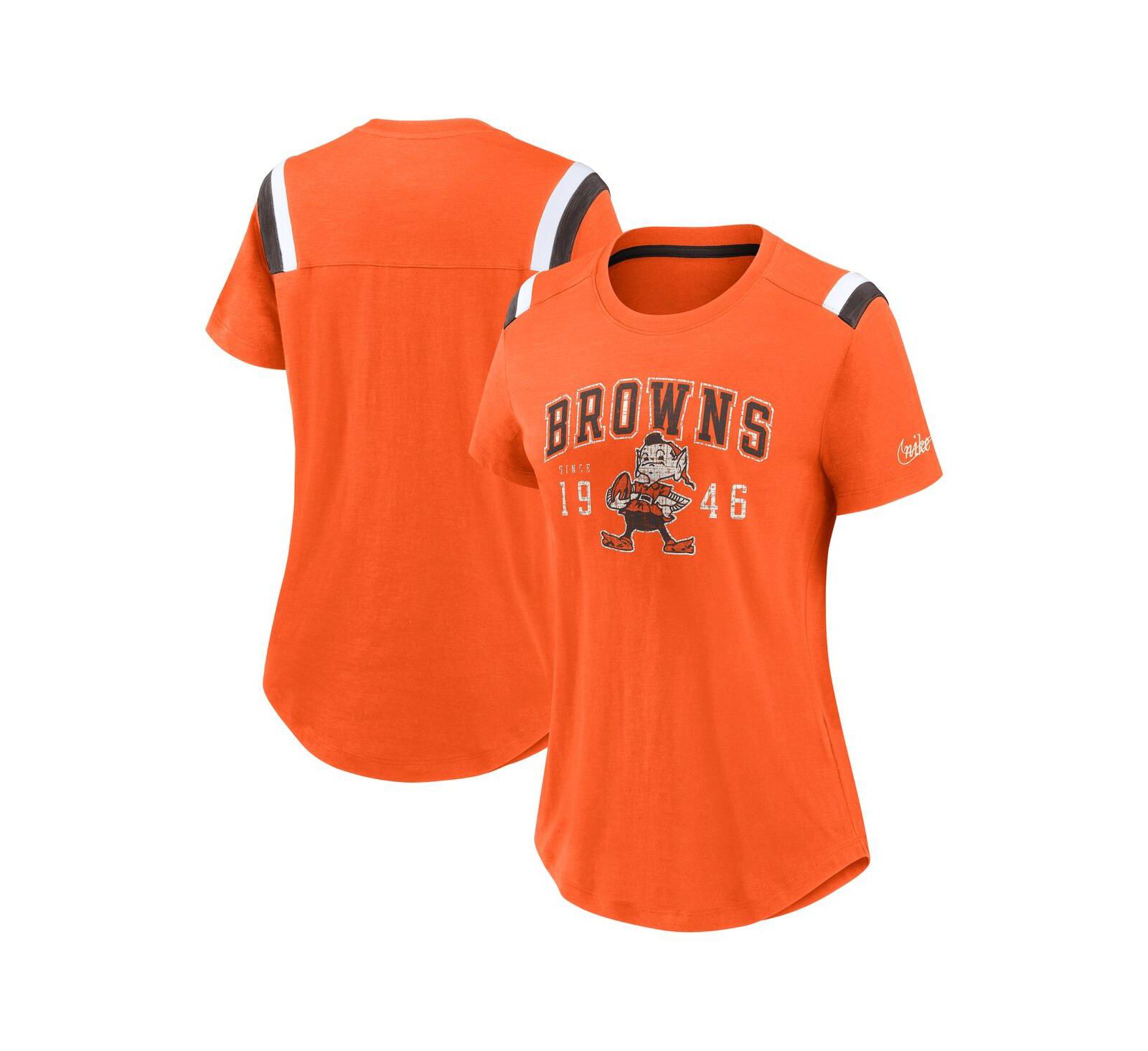 Nike Женская оранжевая футболка Cleveland Browns Historic Slub Fashion T-Shirt