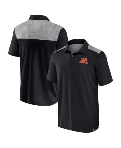 Fanatics Men's Black Minnesota Golden Gophers Iconic Brushed Blocked Polo Shirt