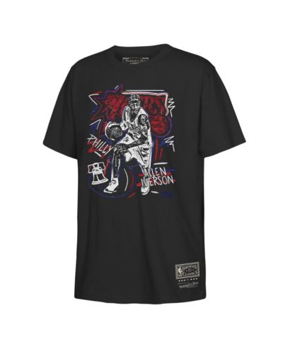 Mitchell & Ness Big Boys and Girls Allen Iverson Black Philadelphia 76ers Chalked Up T-Shirt