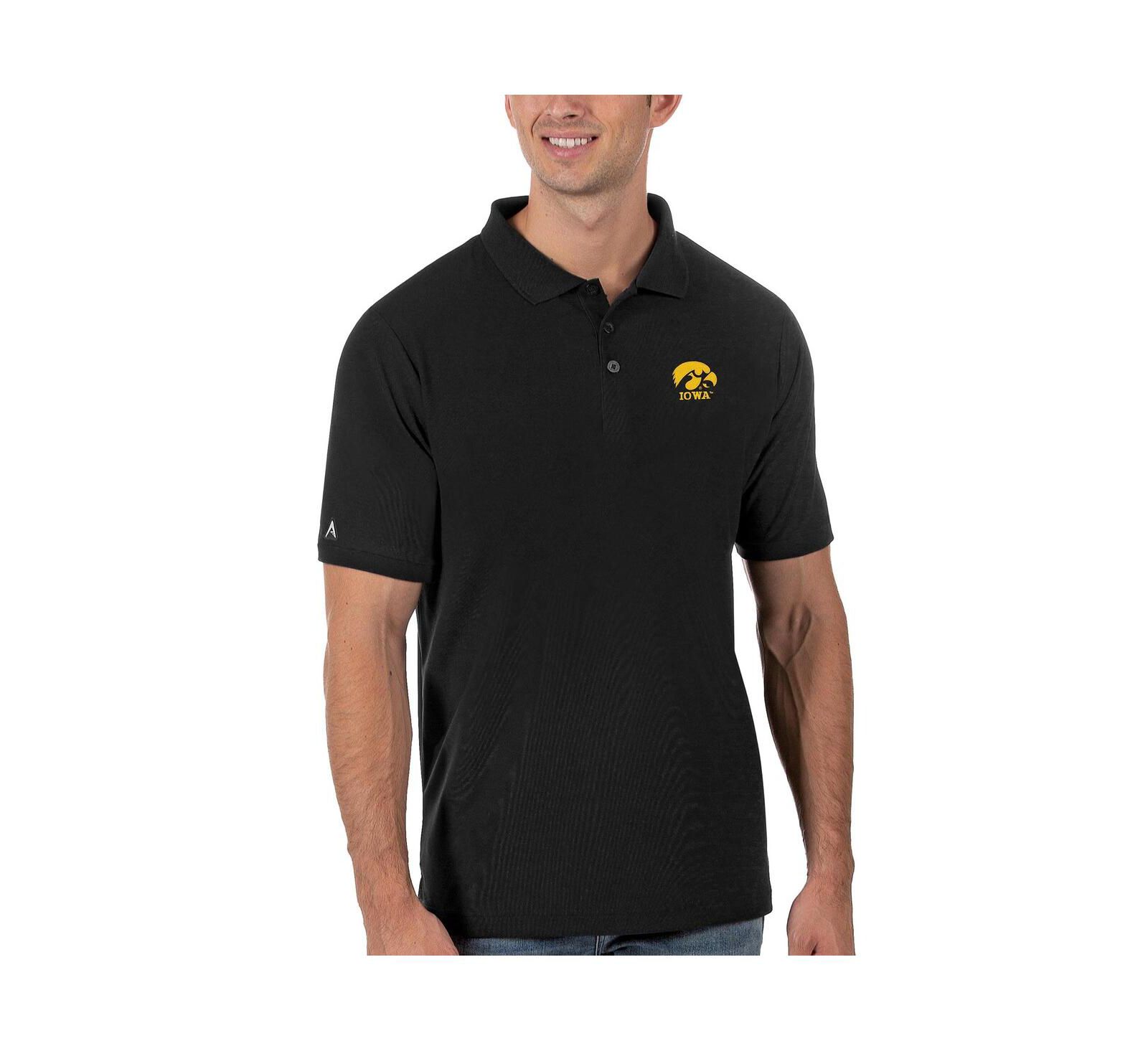 Antigua Мужская рубашка поло Iowa Hawkeyes Black
