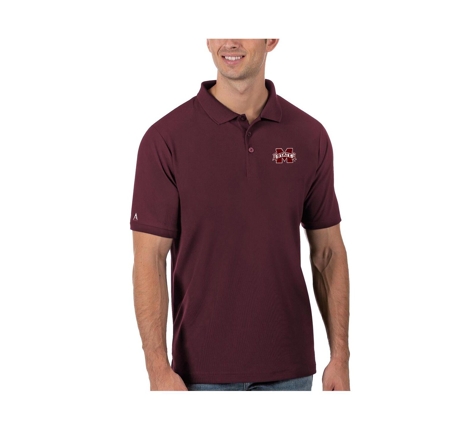 Antigua Men's Maroon Mississippi State Bulldogs Legacy Pique Polo Shirt