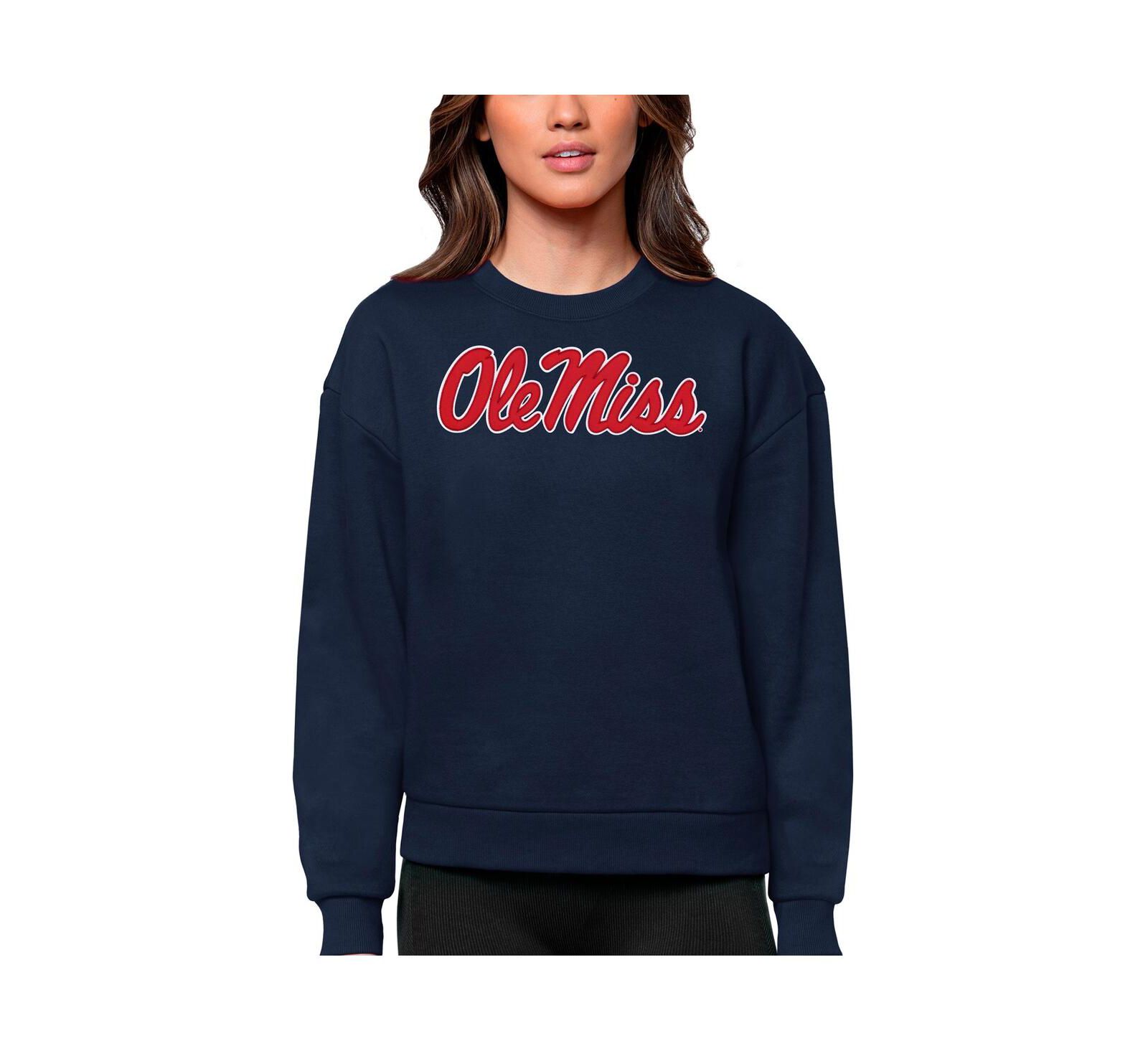 Antigua Женская толстовка Ole Miss Rebels Victory Crewneck Navy