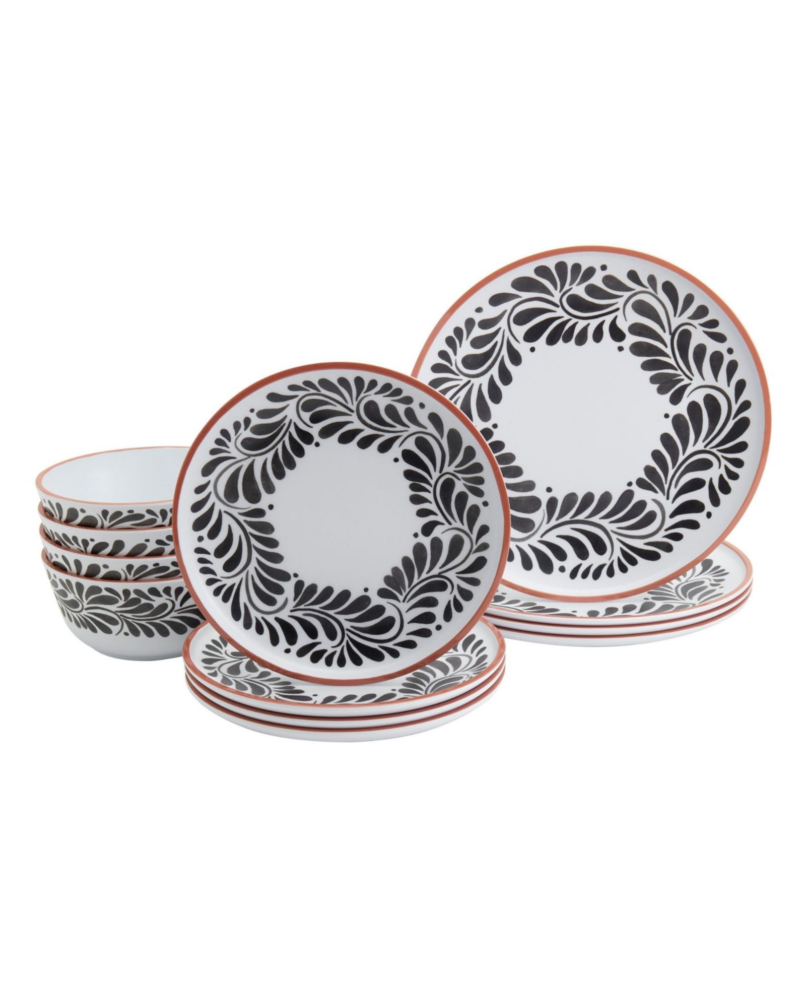 INFUSE Melamine 12 Pc. Dinnerware Set, Service for 4
