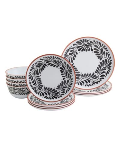 INFUSE Melamine 12 Pc. Dinnerware Set, Service for 4