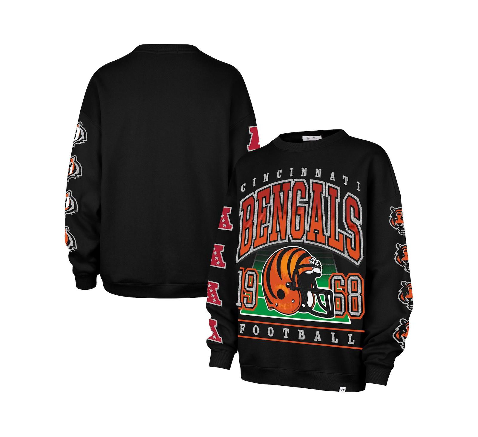 Женское оверсайз худи '47 Brand Cincinnati Bengals Go Big, черное