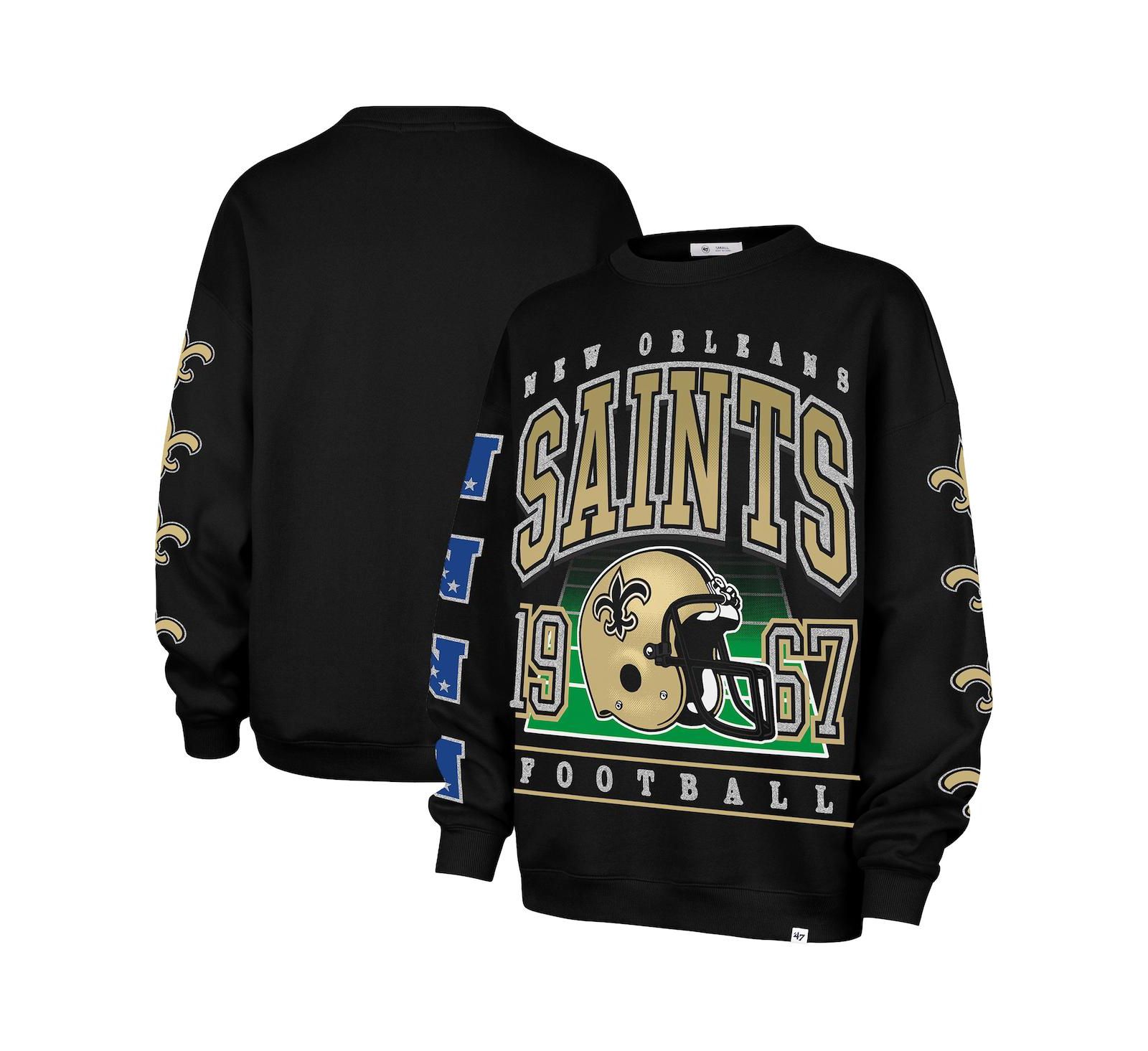 Женская черная оверсайз толстовка '47 Brand New Orleans Saints Go Big