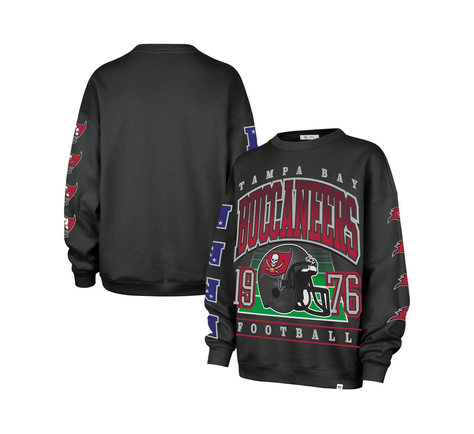 '47 Brand Women's Charcoal Tampa Bay Buccaneers Go Big Oversized Pullover Sweatshirt