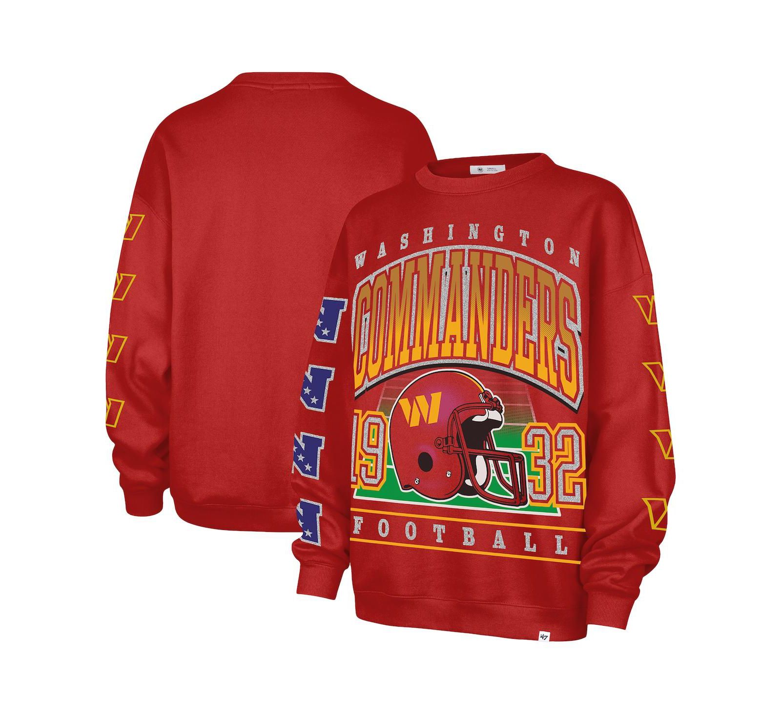 Женская толстовка '47 Brand Women's Burgundy Washington Commanders Go Big Oversized Pullover Sweatshirt