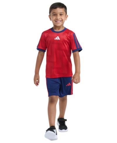 adidas Boys' 2T-7 Printed T-Shirt and Shorts, 2-Piece Set