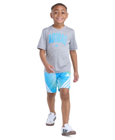 Комплект adidas из футболки и шорт с коротким рукавом для малышей и маленьких мальчиков 2T-7