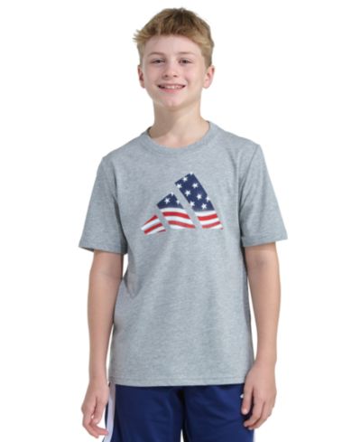 adidas Boys' 8-20 Short-Sleeve USA Flag Logo T-Shirt