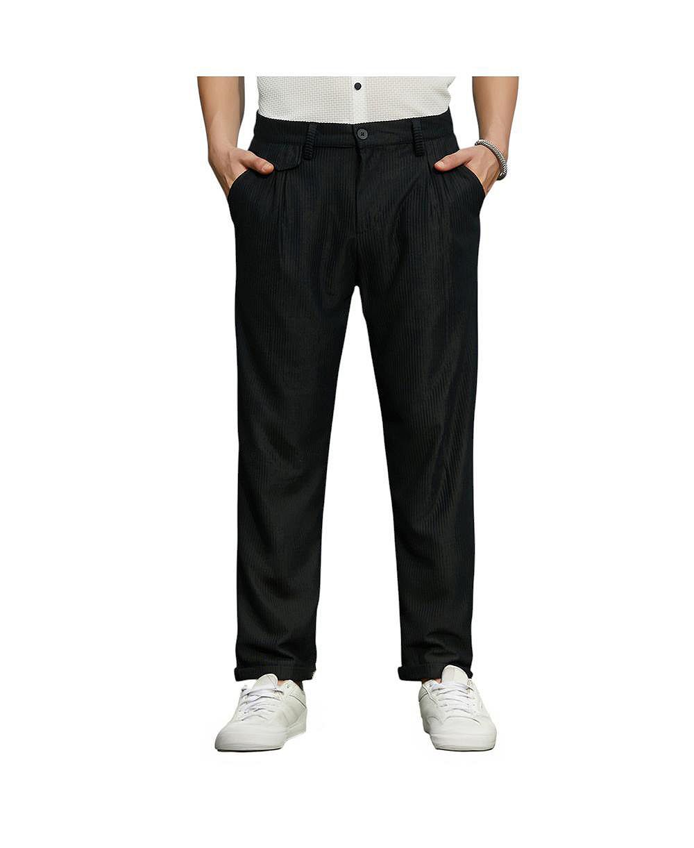 Мужские брюки Campus Sutra Midnight Black из вельвета
