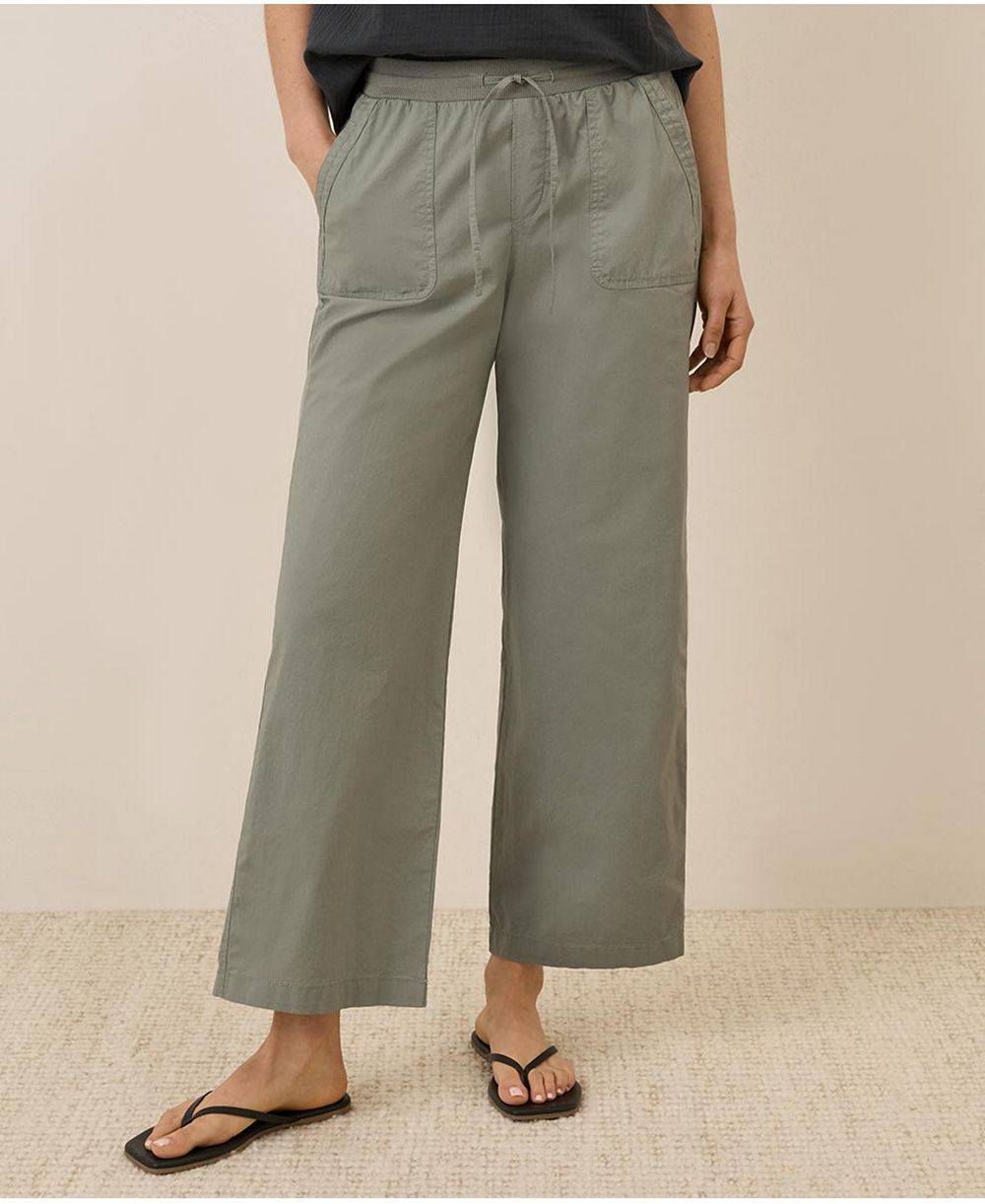 Pact Женские брюки Monterey Poplin Wide Leg из органического хлопка