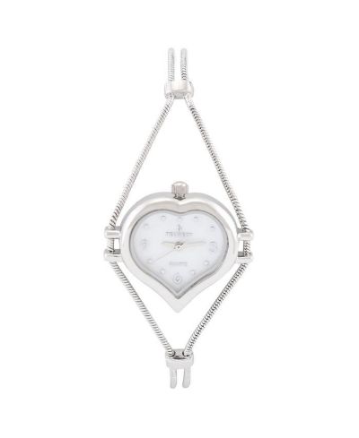 Peugeot Womens Silver Heart Shape Wire Watch with White dial