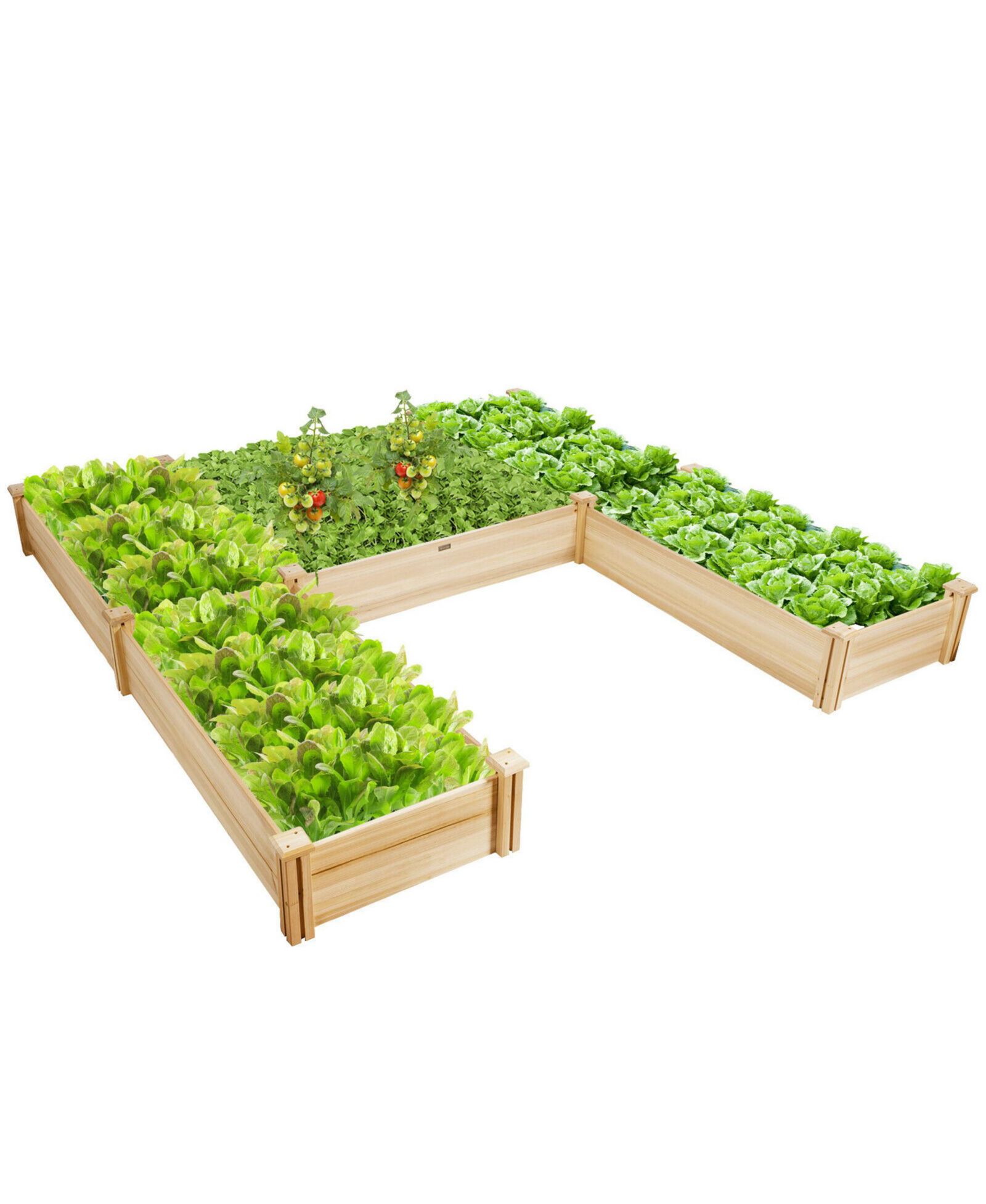 Деревянный садовый короб Gymax Raised Garden Bed 92.5x95x11in U-Shaped Bed