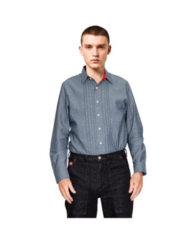Heritage Men's American Collection Pleated Front Chambray Shirt