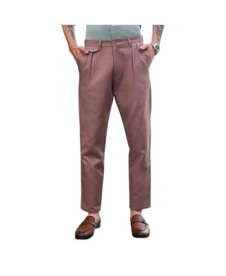 Мужские классические брюки Campus Sutra Nude Pink Striped Tailored