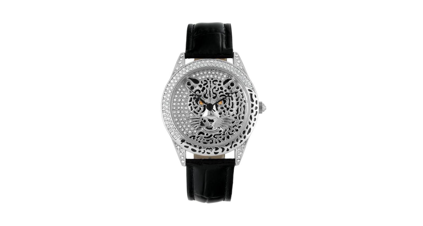 Женские часы Peugeot Couture Silver с циферблатом Leopard и кристаллами Swarovski