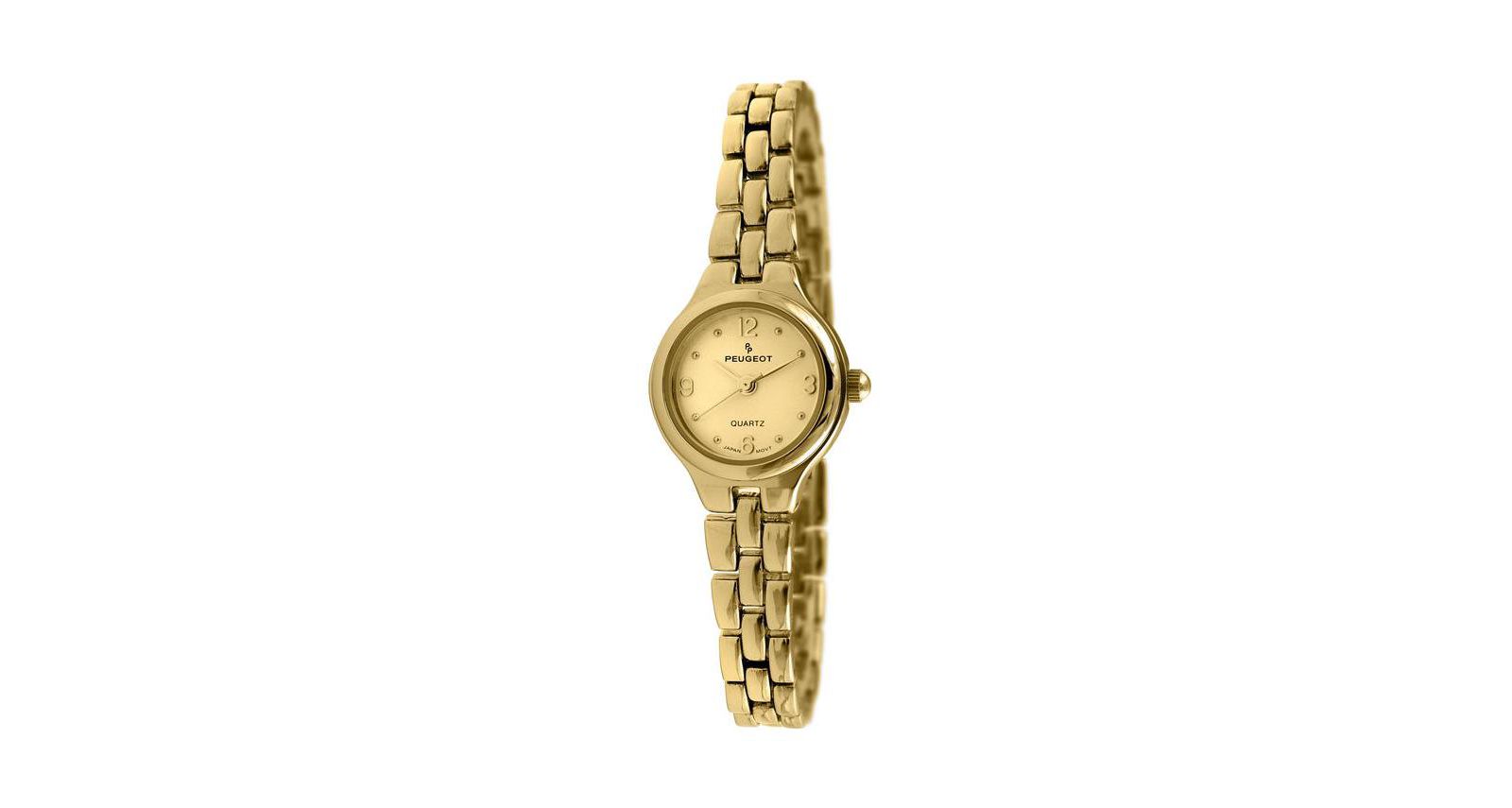 Peugeot Women's 22mm Round Dial Round Self-Adjust Link Bracelet Watch
