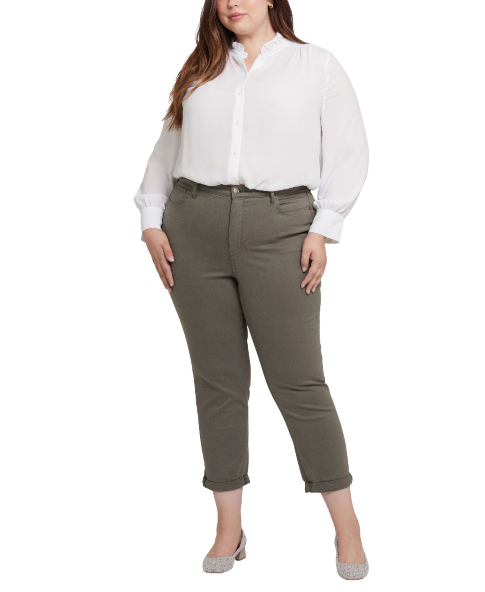 Джинсы NYDJ Plus Size Margot Girlfriend с подтяжкой