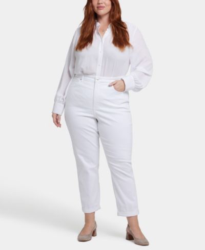 Джинсы NYDJ Plus Size Margot Girlfriend с подтяжкой