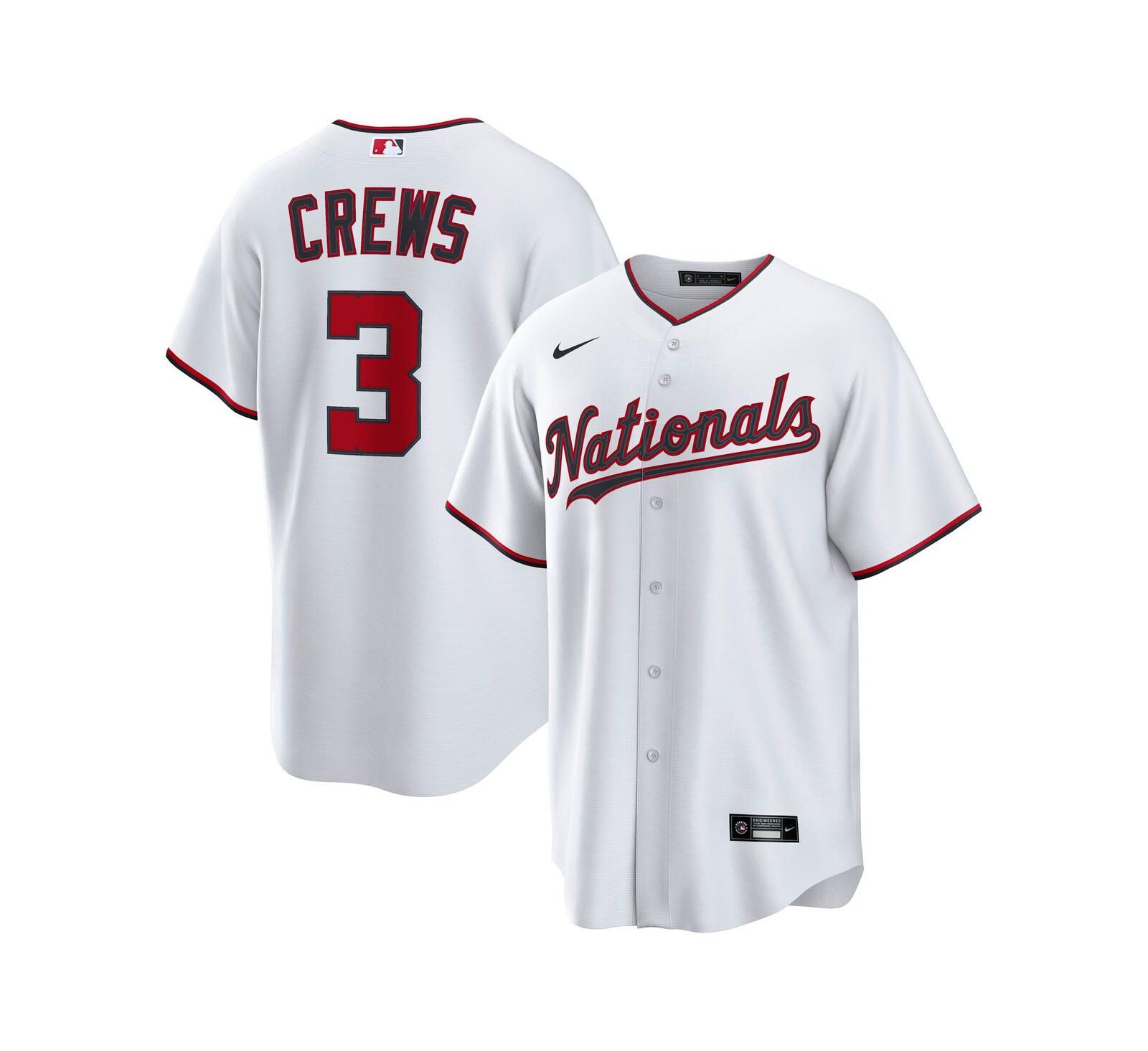 Мужская джерси Nike Washington Nationals Dylan Crews White Replica