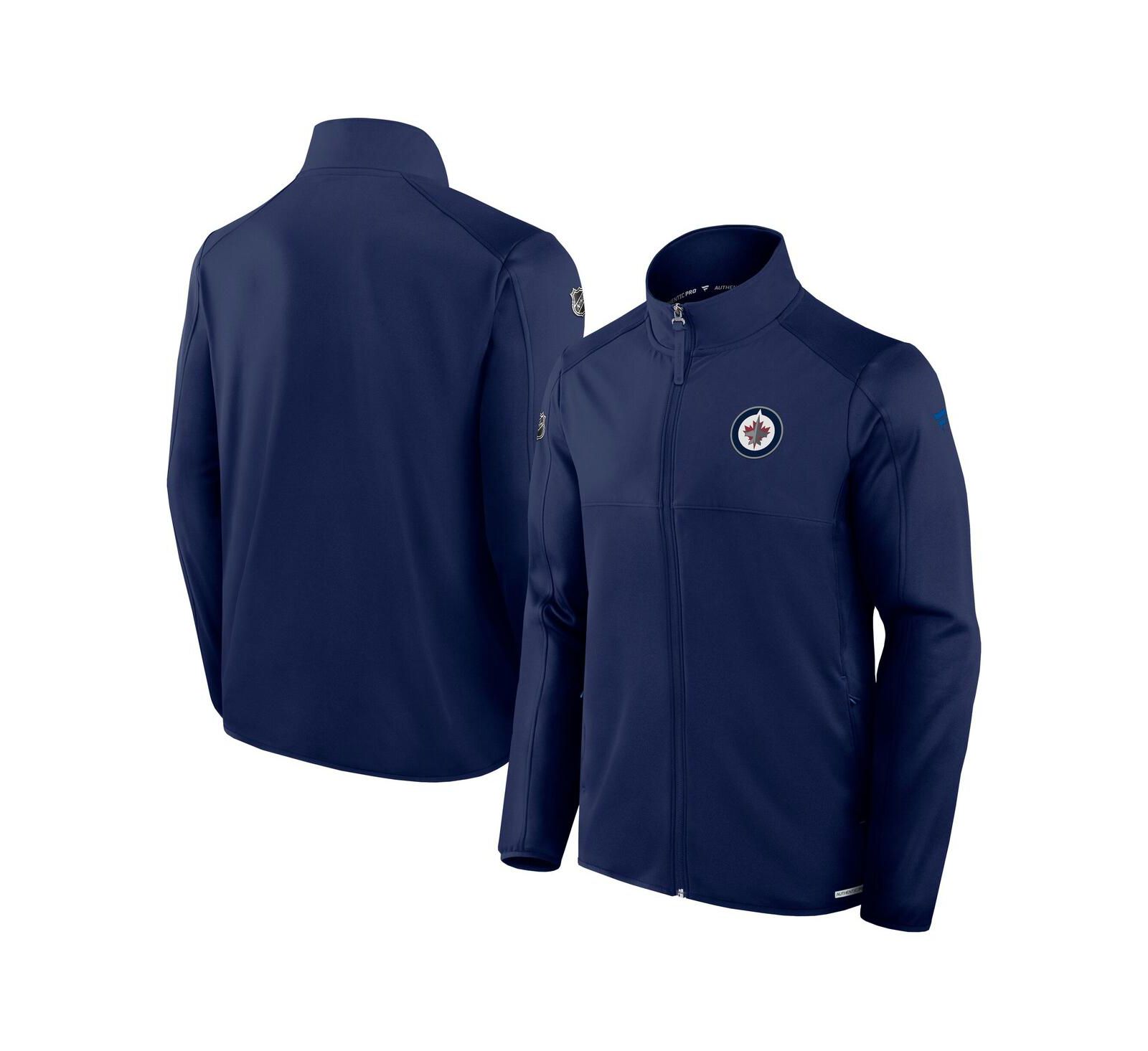 Мужская куртка Fanatics Navy Winnipeg Jets Authentic Pro Rink Fleece Full-Zip
