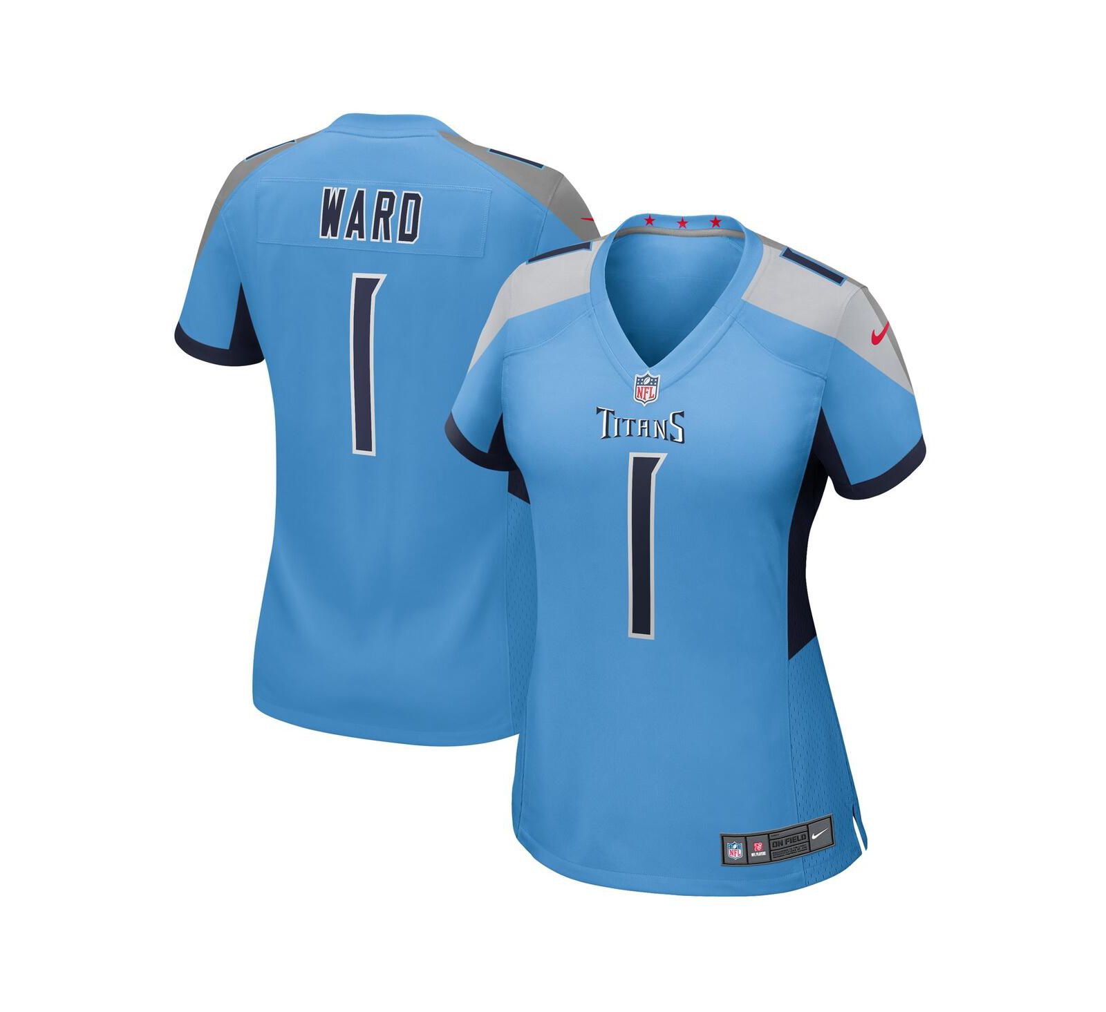 Nike Женская игровая джерси Cameron Ward Tennessee Titans, голубая