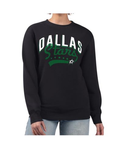 G-III 4Her by Carl Banks Women's Black Dallas Stars Filigree Team Graphic Fleece Pullover Sweatshirt