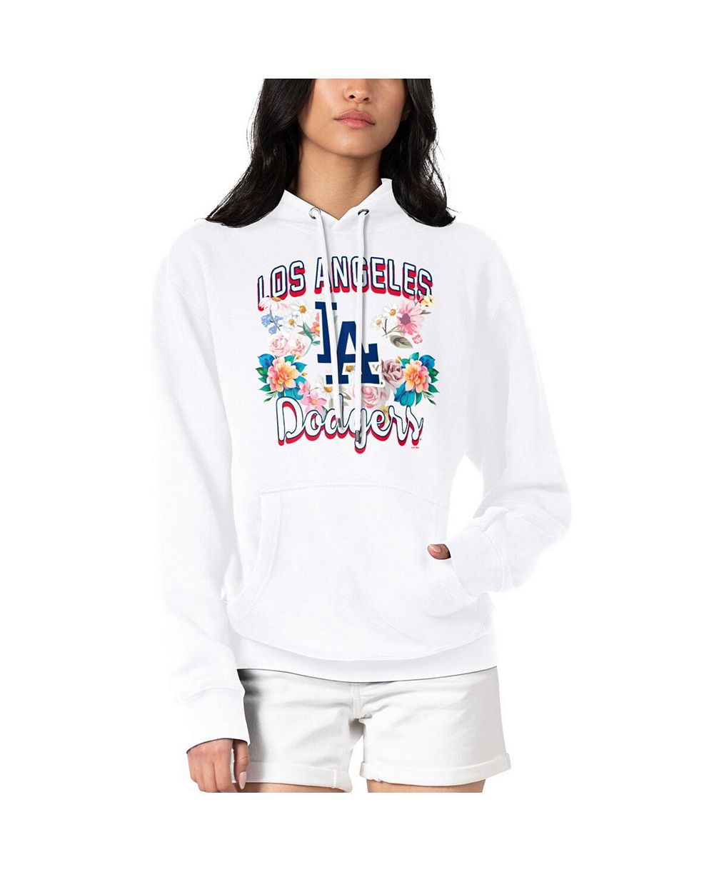 Женский белый худи G-III 4Her by Carl Banks Los Angeles Dodgers Flowers Graphic Pullover