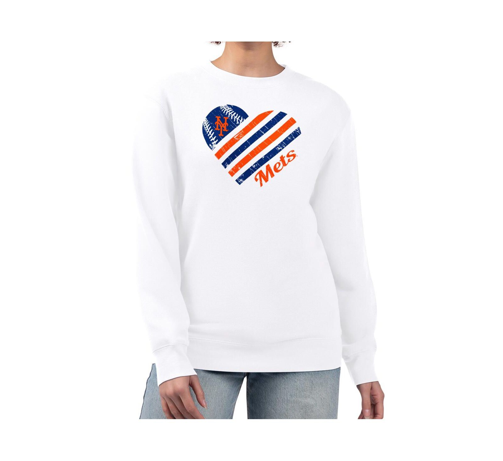 Женское флисовое худи G-III 4Her by Carl Banks White New York Mets Heart Logo