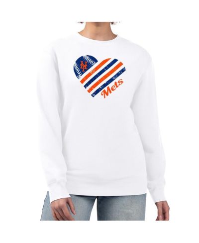 Женское флисовое худи G-III 4Her by Carl Banks White New York Mets Heart Logo