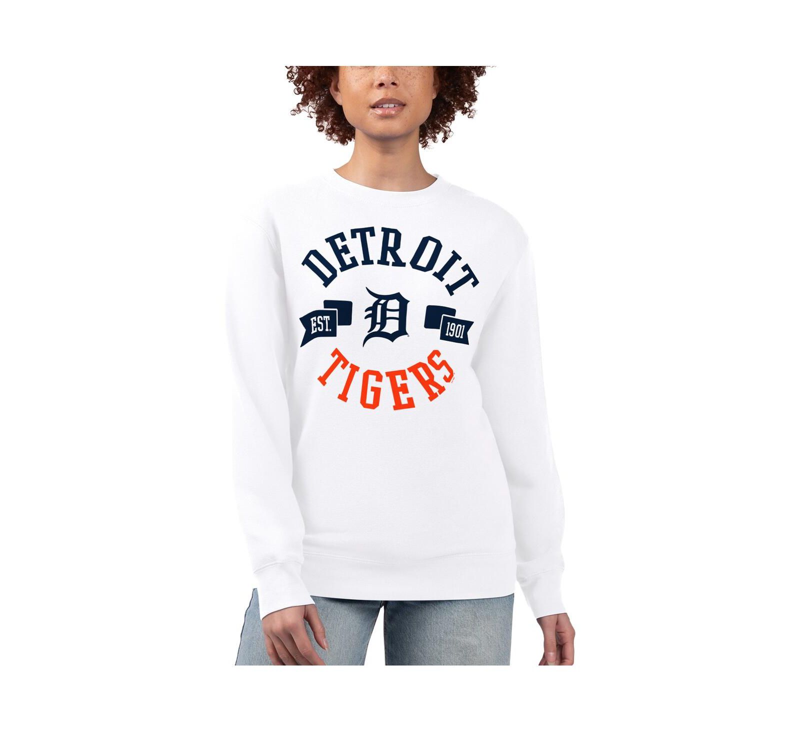 Женская флисовая толстовка G-III 4Her by Carl Banks White Detroit Tigers Team Logo