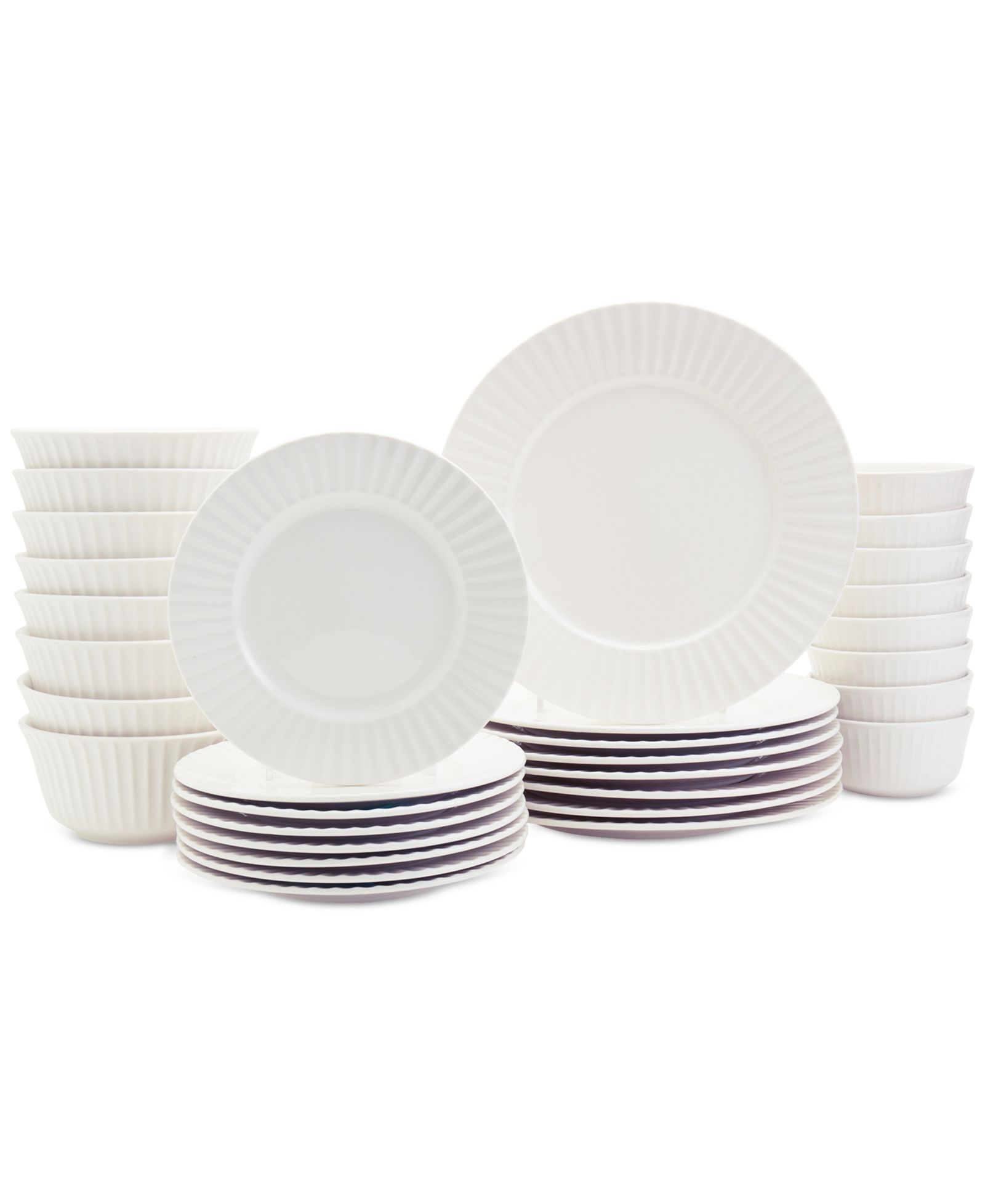 Haven Round Embossed 32 Pc. Dinnerware Set, Service for 8, Exclusively at Macy's