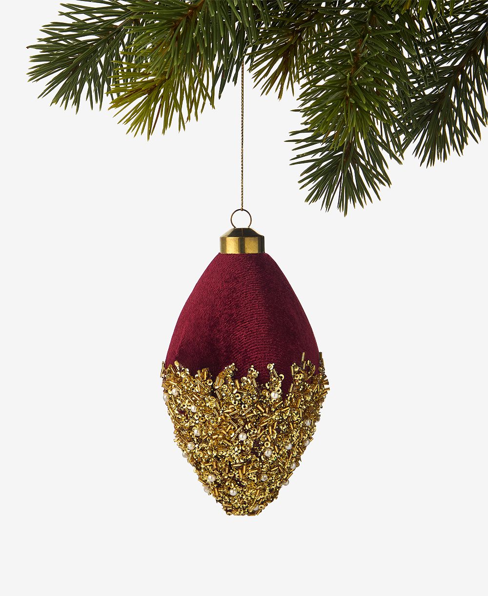 Красное бархатное украшение Holiday Lane Berry Tones Red Velvet Finial Ornament