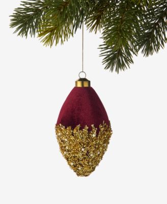 Красное бархатное украшение Holiday Lane Berry Tones Red Velvet Finial Ornament