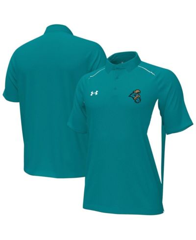 Мужская polo-рубашка Under Armour Men's Teal Coastal Carolina Chanticleers Sideline Title Performance Polo Shirt