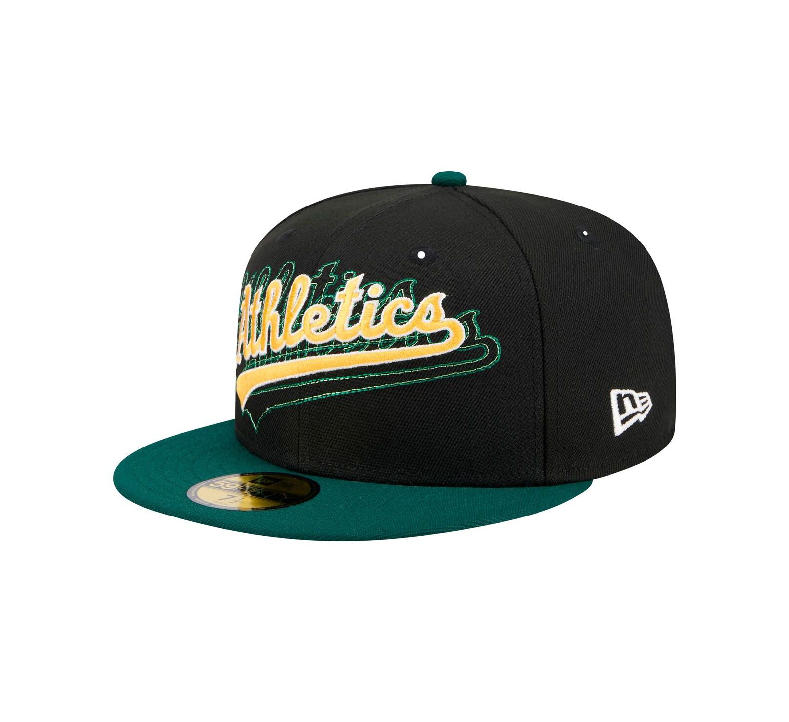 New Era Мужская кепка Athletics Shadow Stitch 59FIFTY Fitted Black