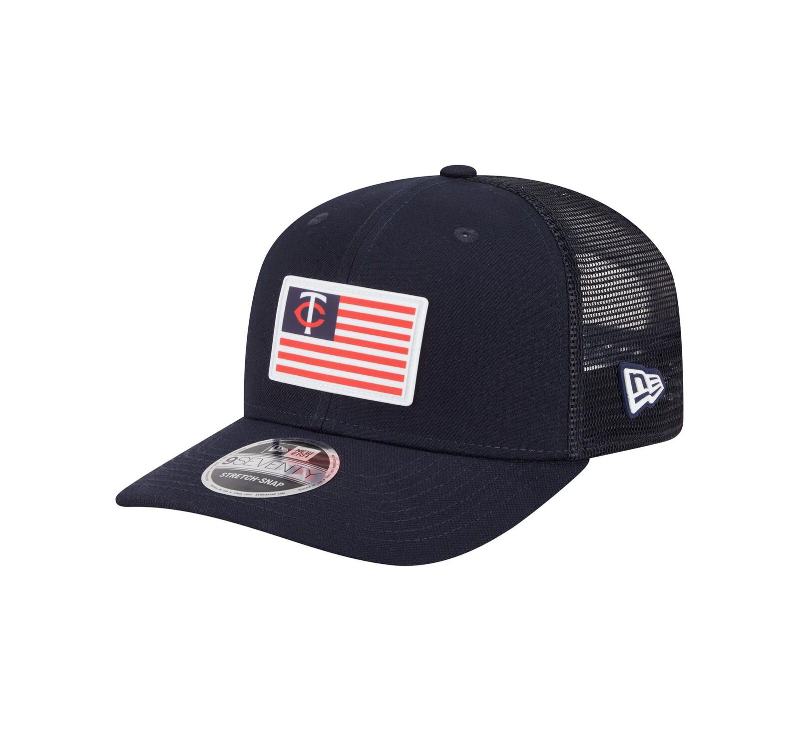 Мужская кепка New Era Navy Minnesota Twins Flag 9SEVENTY Stretch-Snap Hat