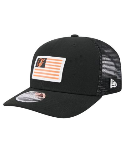 New Era Men's Black Baltimore Orioles Flag 9SEVENTY Stretch-Snap Hat