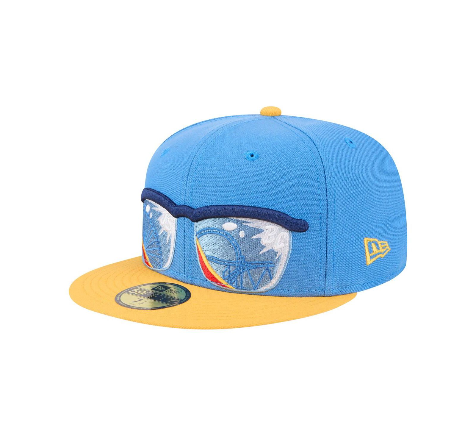 Мужская кепка New Era Blue/Yellow Jersey Shore BlueClaws Authentic Collection 59FIFTY Fitted