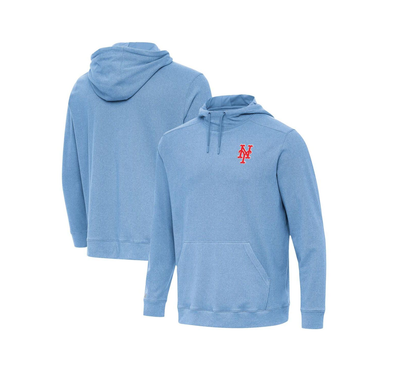 Antigua Мужское худи New York Mets Cloud Pullover Heather Powder Blue