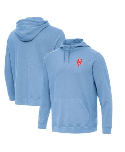 Antigua Мужское худи New York Mets Cloud Pullover Heather Powder Blue