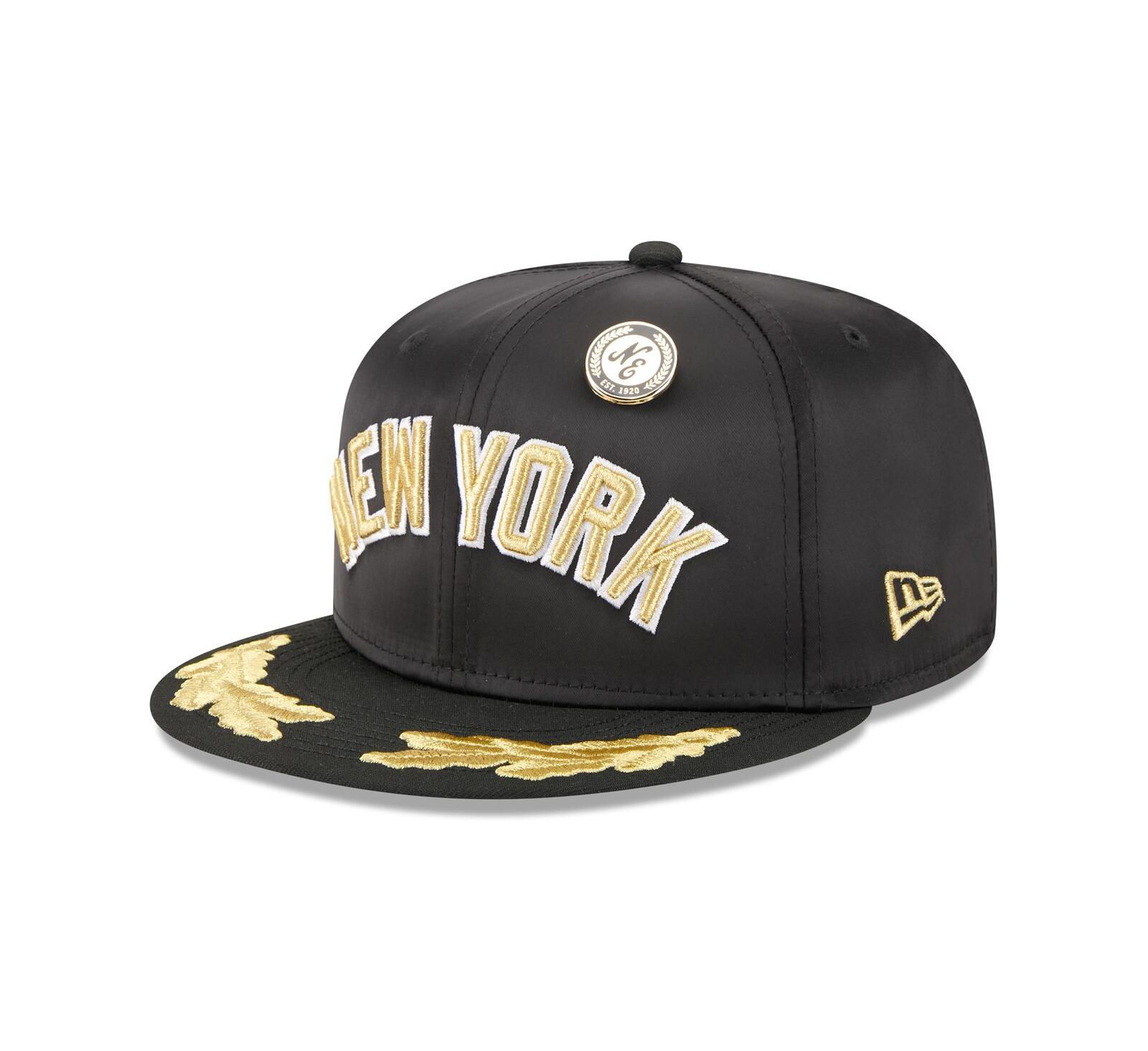 New Era Men's Black New York Yankees 2025 59FIFTY Day Gold Leaf 59FIFTY Fitted Hat